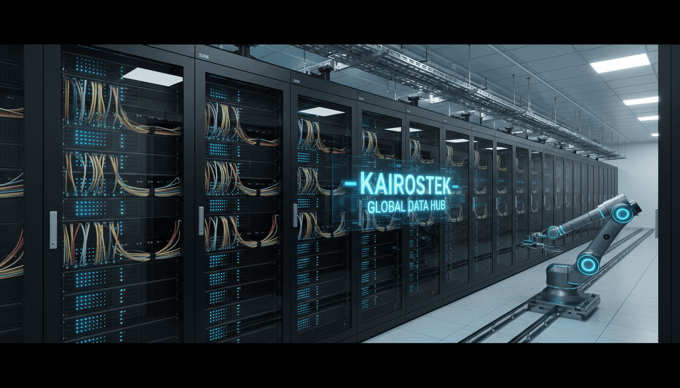 Organized server racks with LED indicators in a modern data center